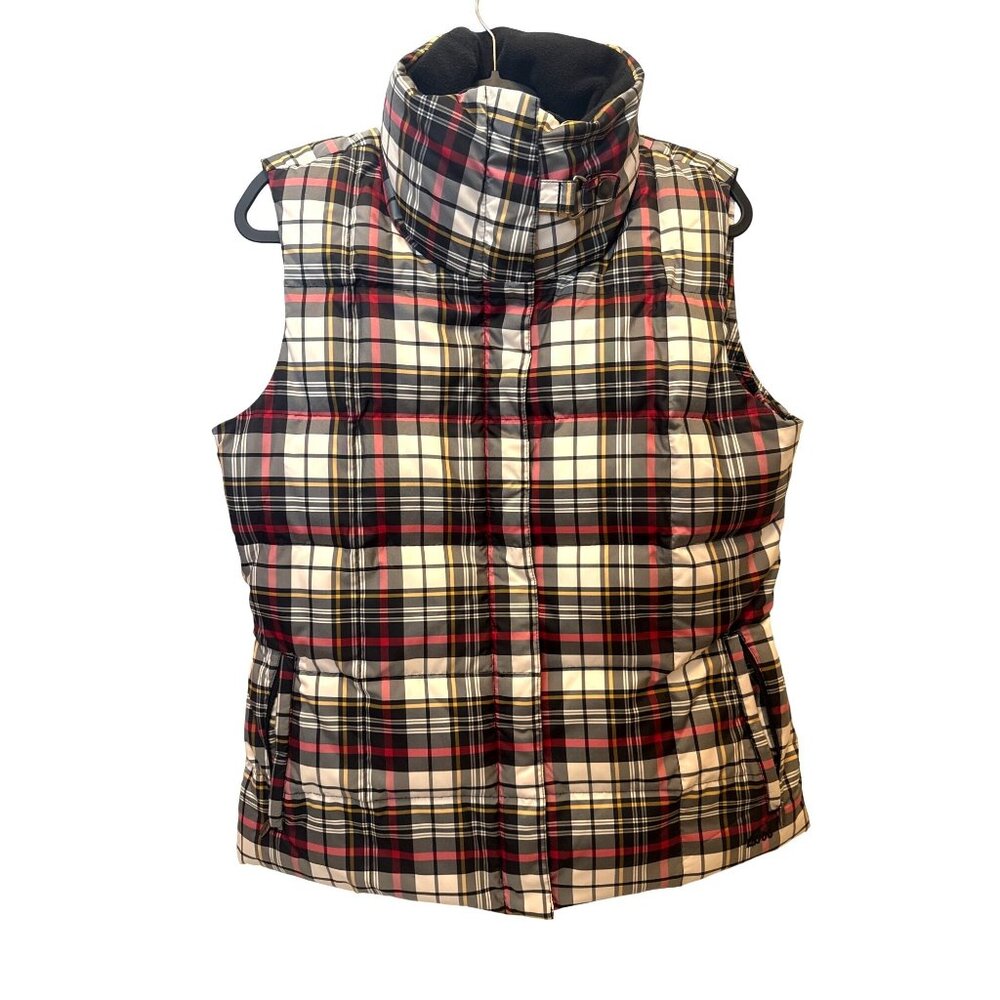 Eddie Bauer Puffer Vest EB700 Goose Down Women's M Plaid 700 Fill Power Jacket